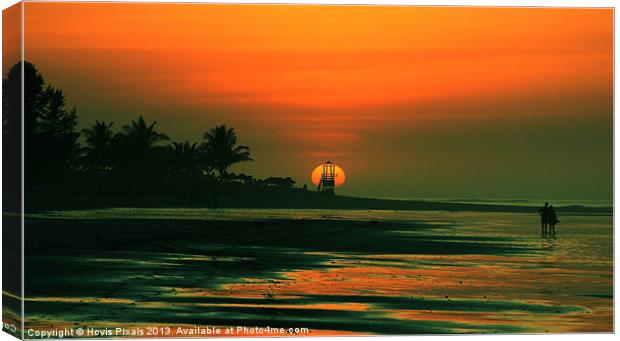 Romantic Sundown Canvas Print by Dave Burden