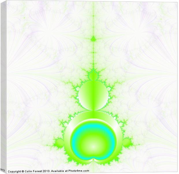 Mandelbrot in Green and Blue Canvas Print by Colin Forrest