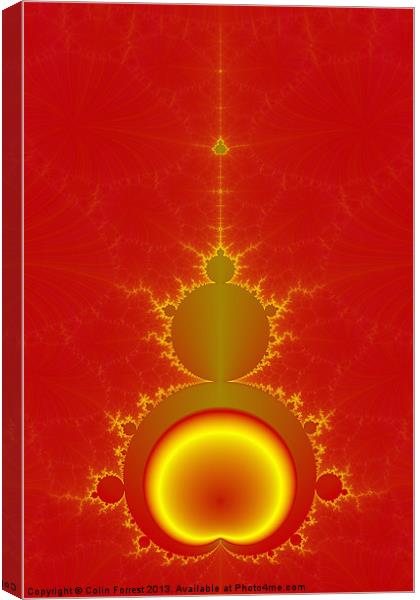 Mandelbrot in Red Gold and Yellow Canvas Print by Colin Forrest