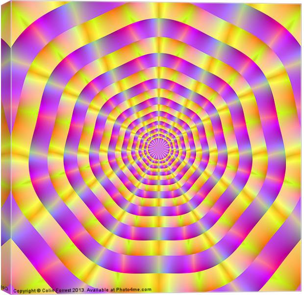 Pink and Yellow Rings Canvas Print by Colin Forrest