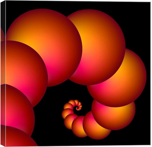 Orange Red Spiral Spheres Canvas Print by Colin Forrest