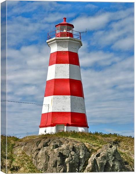 Brier Island (West) Lighthouse Canvas Print by David Davies
