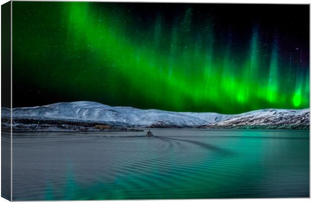 The Northern Lights of Norway Canvas Print by Dave Hudspeth Landscape Photography