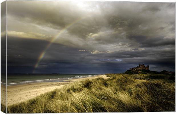 Bambrough Rainbow Canvas Print by Dave Hudspeth Landscape Photography