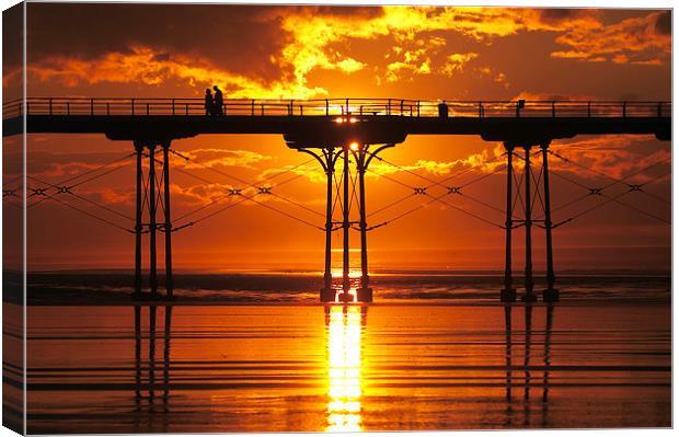 Saltburn Sunset Canvas Print by Dave Hudspeth Landscape Photography