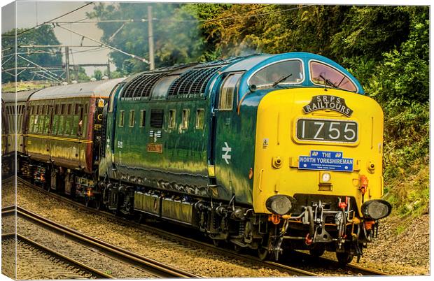 Deltic 55 022 Canvas Print by Dave Hudspeth Landscape Photography