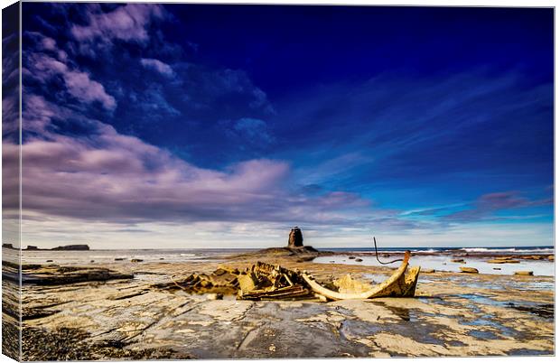 The Wreck and The Nab Canvas Print by Dave Hudspeth Landscape Photography