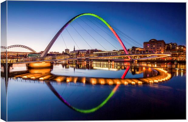 Rainbow Bridge, Tyneside Canvas Print by Dave Hudspeth Landscape Photography