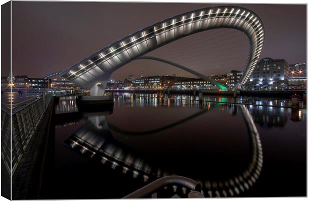  The Millenium Bridge, Newcastle Canvas Print by Dave Hudspeth Landscape Photography