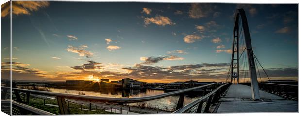 The Infinity Bridge at Dawn Panoramic Canvas Print by Dave Hudspeth Landscape Photography