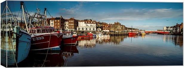  Whitby Harbour Panoramic Canvas Print by Dave Hudspeth Landscape Photography