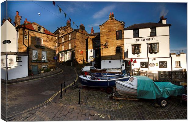  Robin Hoods Bay, Yorkshire Canvas Print by Dave Hudspeth Landscape Photography