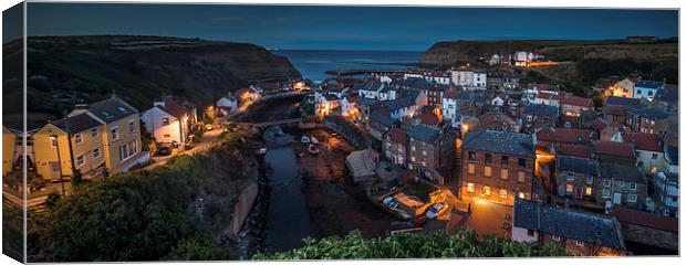 Staithes at Dusk Canvas Print by Dave Hudspeth Landscape Photography
