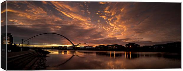 The Infinity Bridge Sunrise  Canvas Print by Dave Hudspeth Landscape Photography