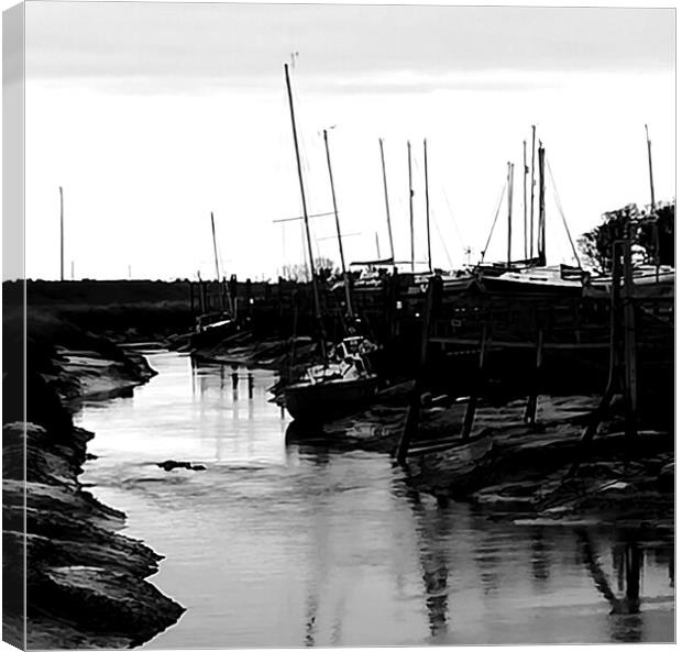 Boats at Gibraltar Point Mono Canvas Print by Jon Fixter