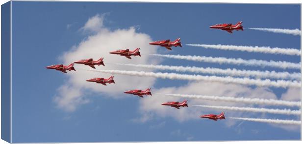 9 Red arrows  Canvas Print by Jon Fixter