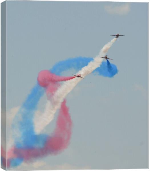 Red Arrows Paint the Sky Canvas Print by Jon Fixter