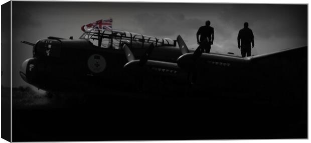 Lancaster Bomber Wing walkers  Canvas Print by Jon Fixter