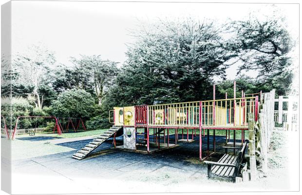 Outdoor play area under lockdown Canvas Print by Ian Johnston  LRPS