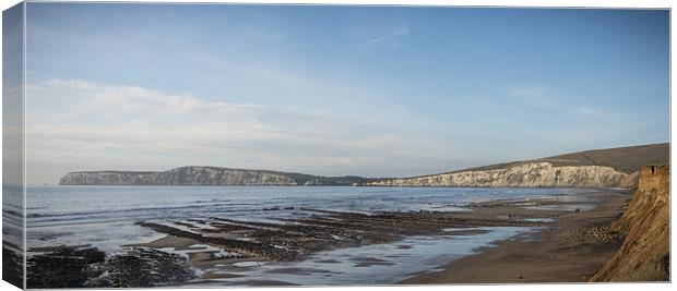 Low tide patterns and cliffs Canvas Print by Ian Johnston  LRPS