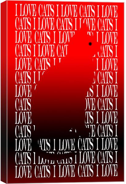 Love Cats Red Canvas Print by iphone Heaven