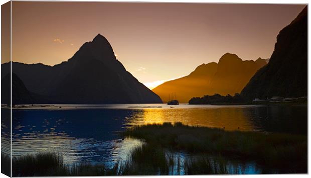 Milford Sound Sunset Canvas Print by