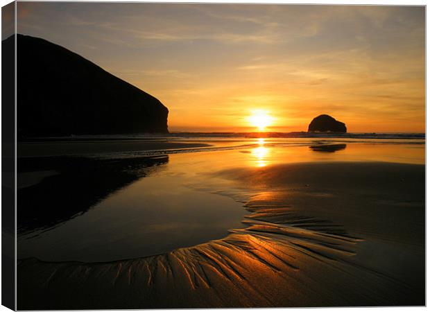 Cornwall: Patterns in the Sand Canvas Print by Rob Parsons