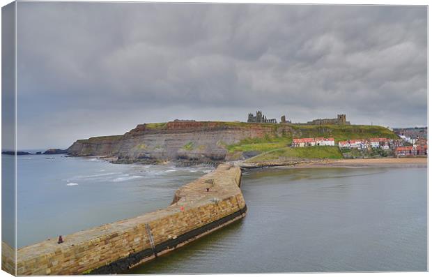Yorkshire: Whitby Breakwater Canvas Print by Rob Parsons