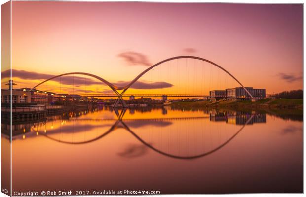 Infinity Bridge over the River Tees, Stockton Canvas Print by Rob Smith