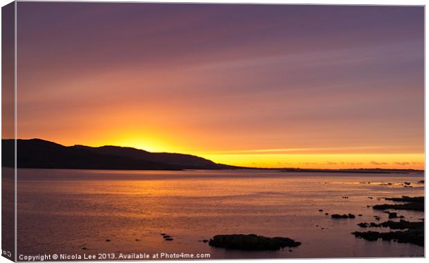 Sunset in Dungloe Canvas Print by Nicola Lee