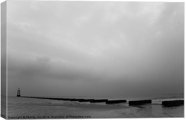 Cloudy Crosby Coast Canvas Print by Phillip Orr