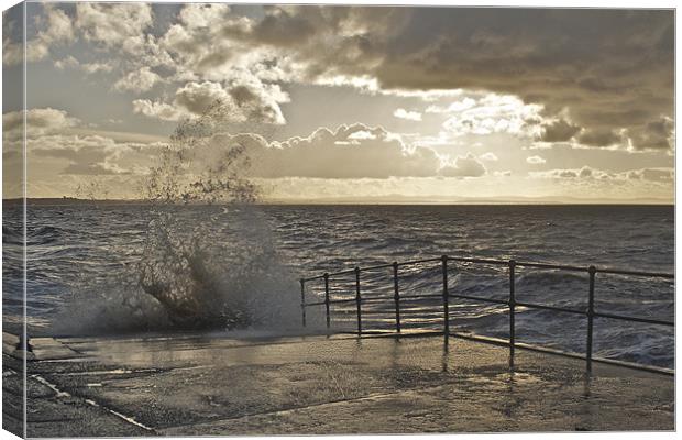Crosby Beach Wave Splash Canvas Print by Phillip Orr