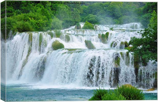  Waterfalls in Krka National Park Canvas Print by Joanna Kulawiak