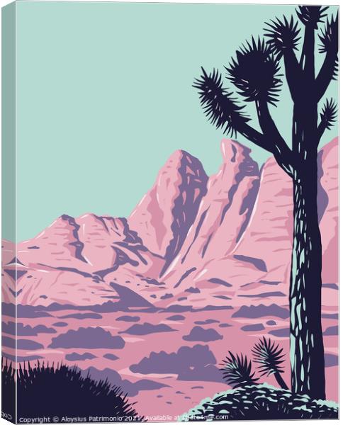 Joshua Tree in the Remote and Rugged Desert Landscape of Gold Butte National Monument in Clark County Nevada WPA Poster Art Canvas Print by Aloysius Patrimonio
