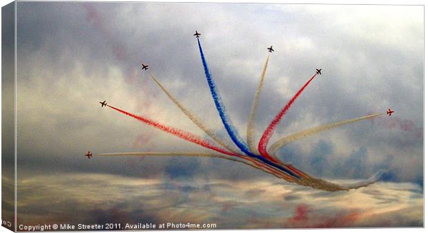 Red Arrows Canvas Print by Mike Streeter