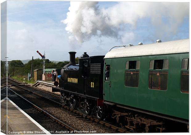 Steam at Harmans Cross Canvas Print by Mike Streeter
