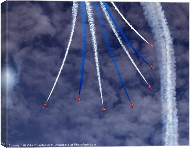 Red Arrows Canvas Print by Mike Streeter