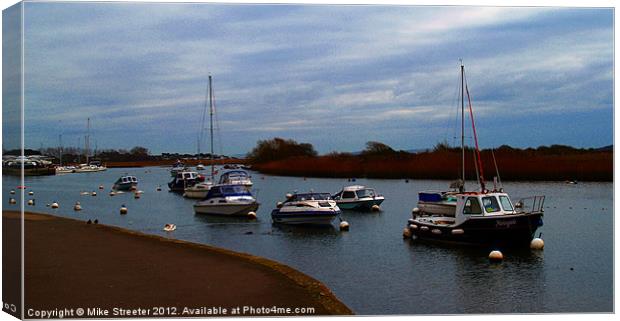 Boats on the river. Canvas Print by Mike Streeter