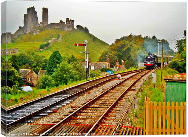 Approaching Corfe 2 Canvas Print by Mike Streeter