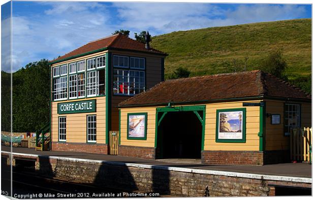 Corfe Castle Station 3 Canvas Print by Mike Streeter
