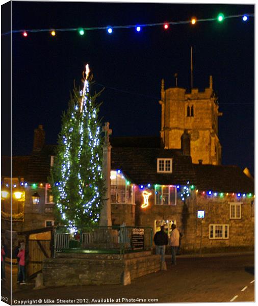 Christmas at Corfe Canvas Print by Mike Streeter