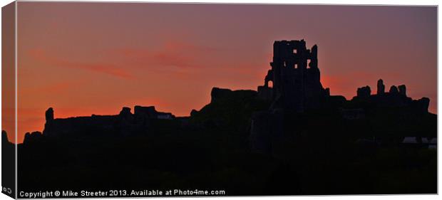 Sunset at Corfe Canvas Print by Mike Streeter