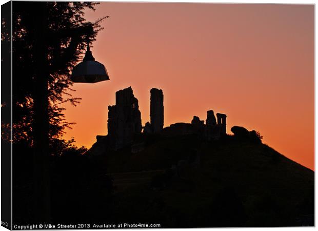Sunset at Corfe 3 Canvas Print by Mike Streeter