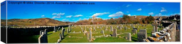 Corfe Castle Panorama Canvas Print by Mike Streeter