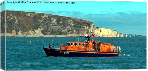  Visiting Lifeboat Canvas Print by Mike Streeter