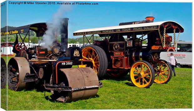  Steam on the road. Canvas Print by Mike Streeter