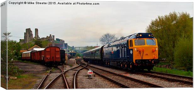  Class 56 at Corfe Castle Canvas Print by Mike Streeter