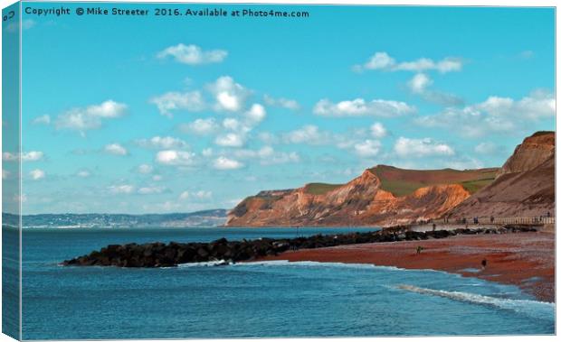 West Bay in Dorset. Canvas Print by Mike Streeter