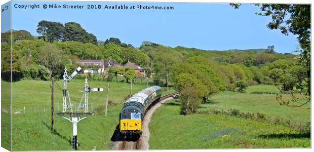 Diesel on the Swanage Railway Canvas Print by Mike Streeter