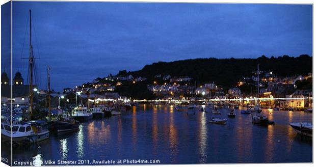 Night-time Looe Canvas Print by Mike Streeter
